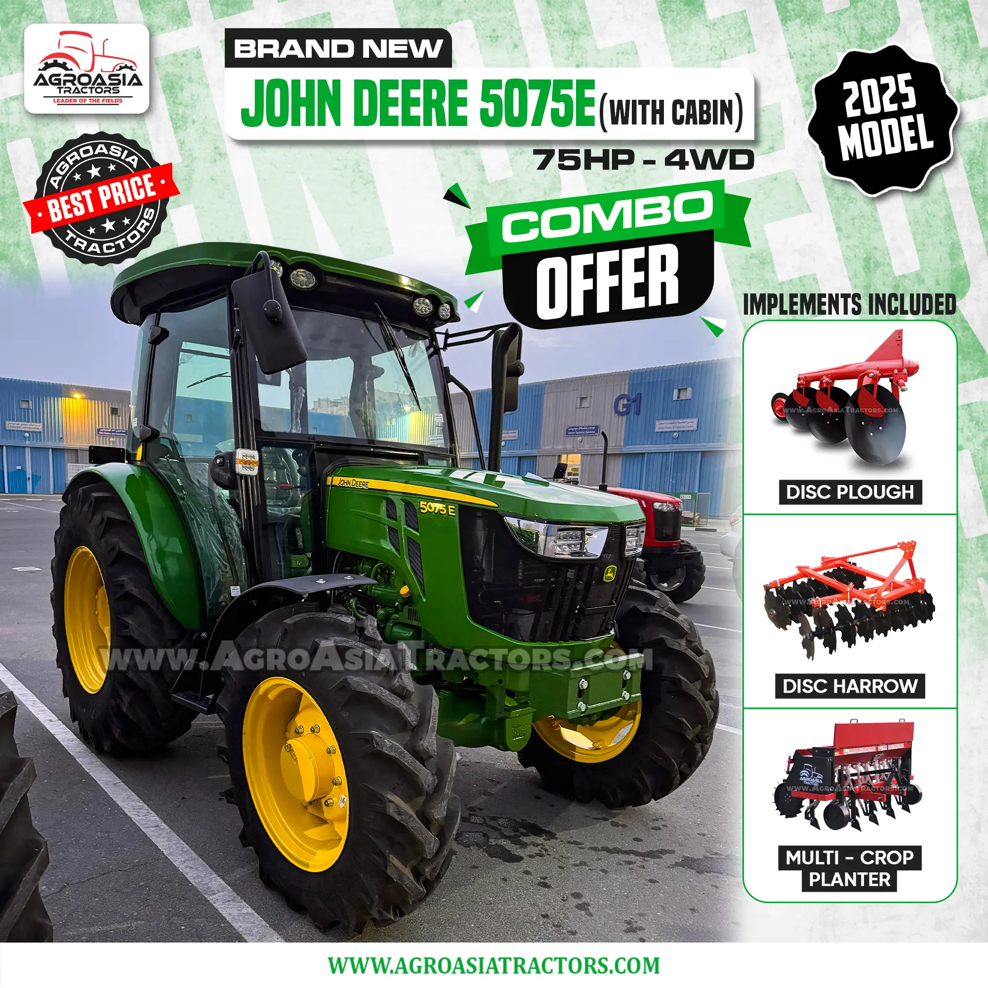 Brand new John Deere 5075 75HP tractor for sale in Botswana
