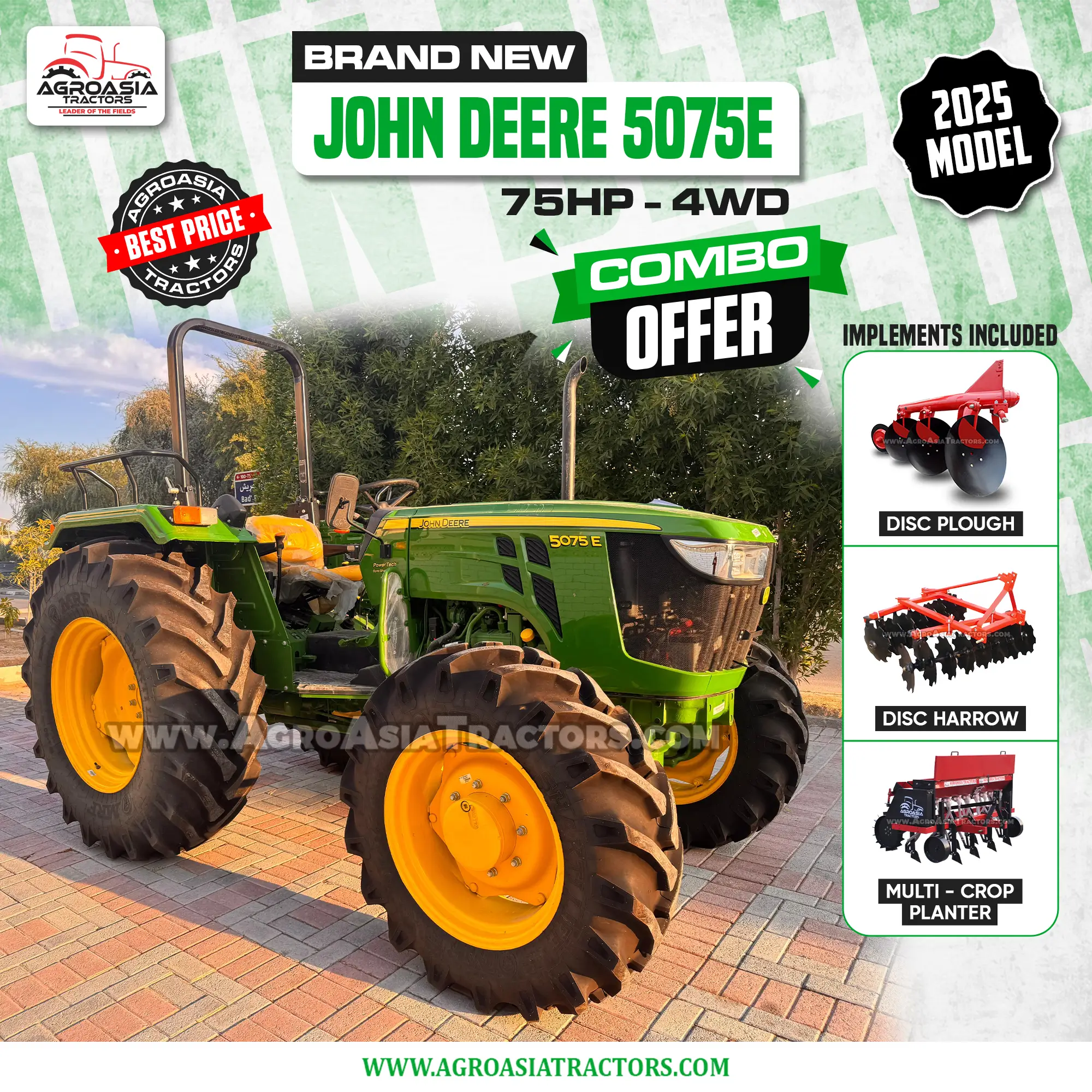 Brand new John Deere 5075 75HP tractor for sale in Botswana